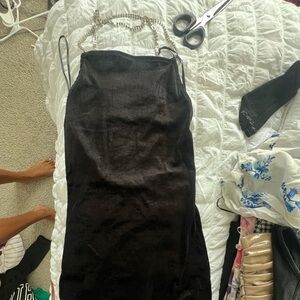 H&M diamond strap suede dress